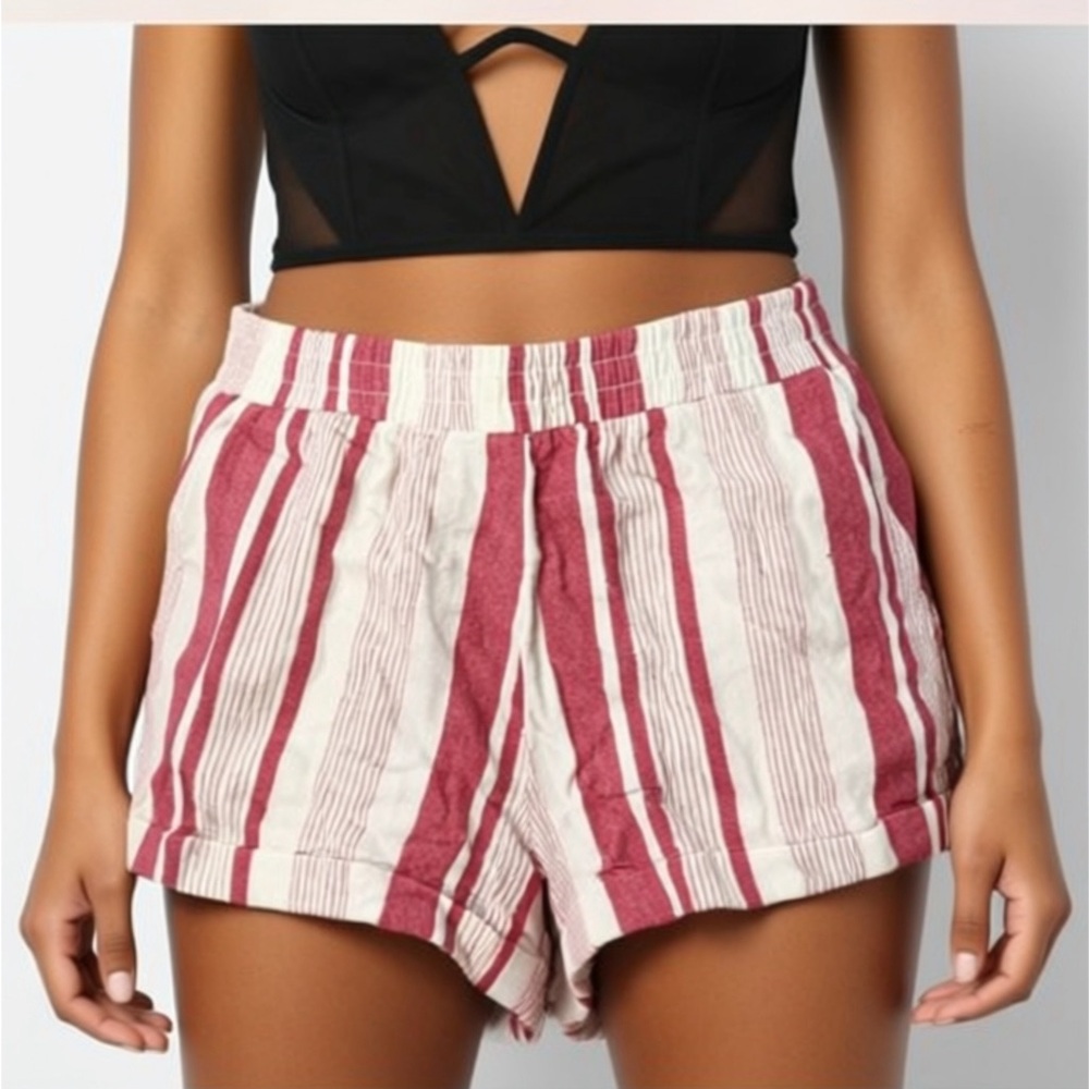 Forever 21 Red and White Striped Shorts